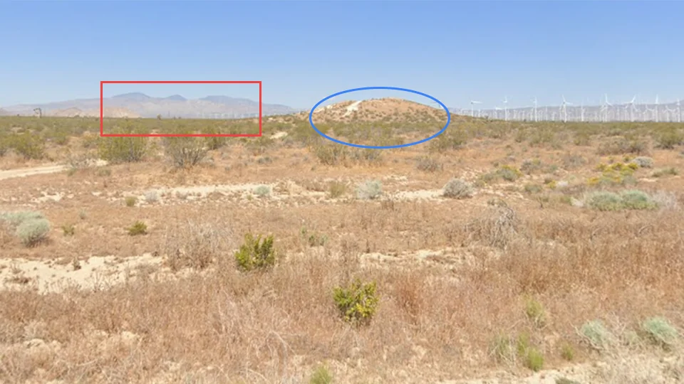 Google Street View of Mojave-Tropico Road near Mojave, California