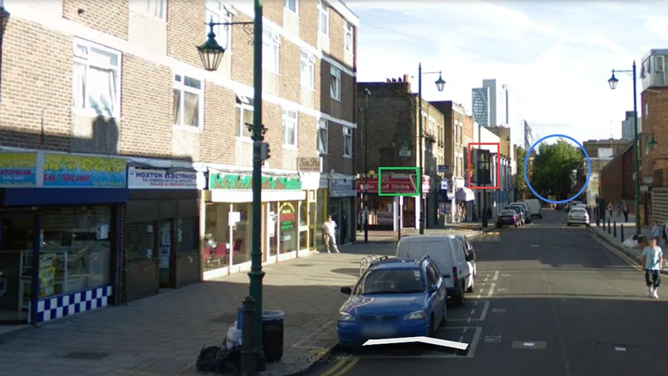 Google Street View of Hoxton Street, Hoxton, East London