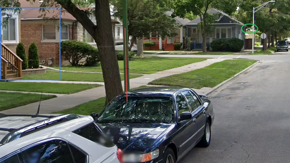 Google Street View of La Salle St. residential street in Chicago, Illinois