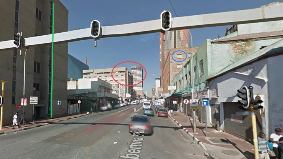 Google Street View of Albertina Sisulu Road in Johannesburg