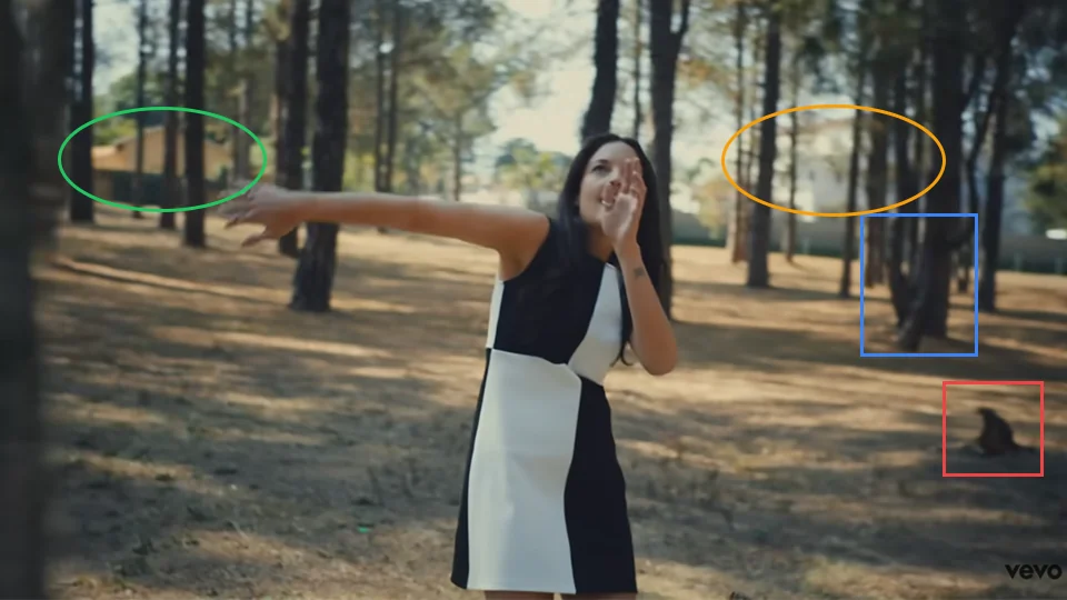 Jain dancing among pine trees in the Bryanston pine forest in Makeba music video at 2:14