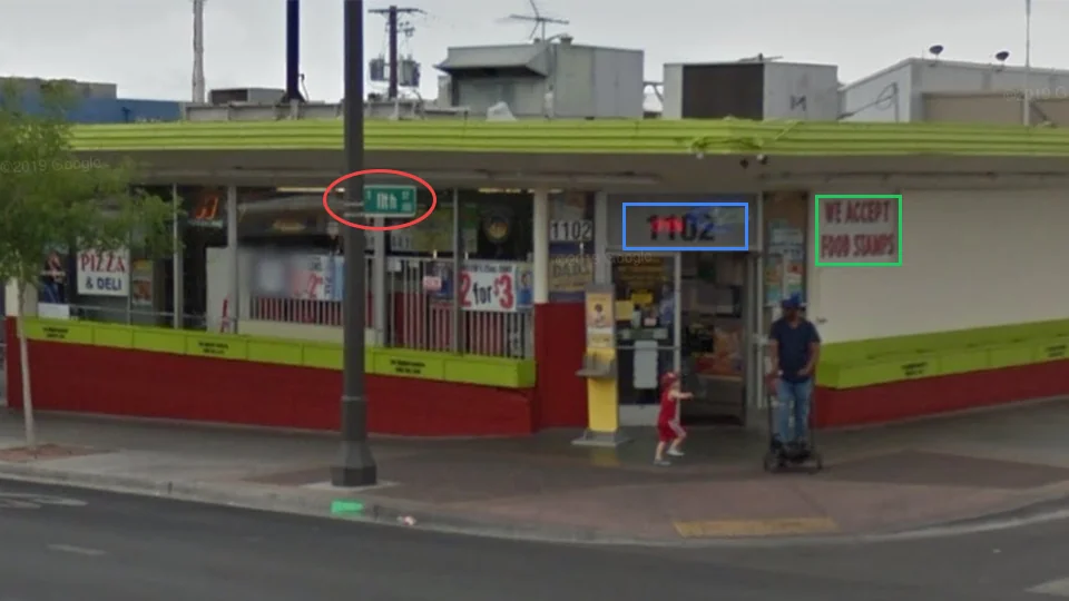 Google Street View of 1102 Fremont Street convenience store, Downtown Las Vegas