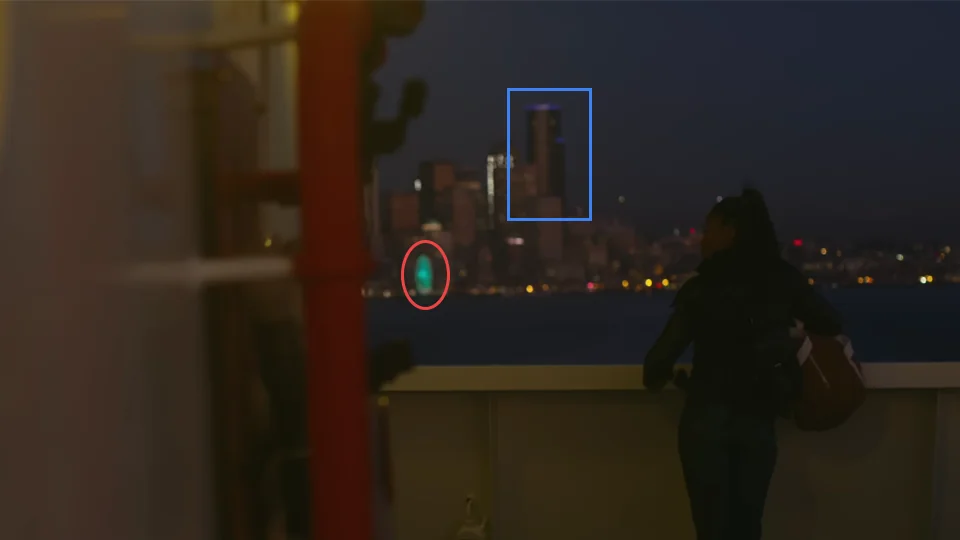 Woman in video aboard a Puget Sound ferry in Shape of You music video at 2:33